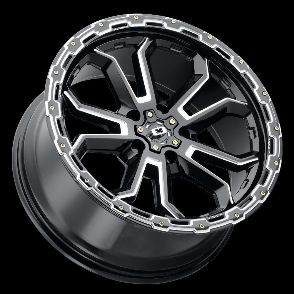 16x8 Vision 405 Korupt Black Milled Spoke 5x139.7 5x5.5 ET0 Wheel Rim