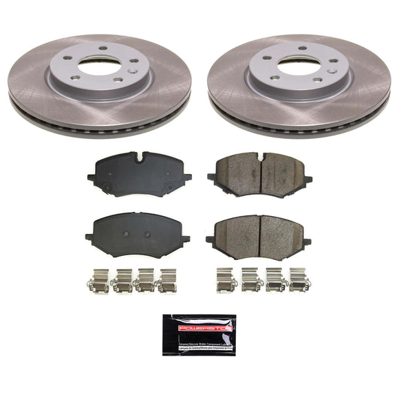 PowerStop Semi-Coated Rotor and Low-Dust Ceramic Brake Pad Kit