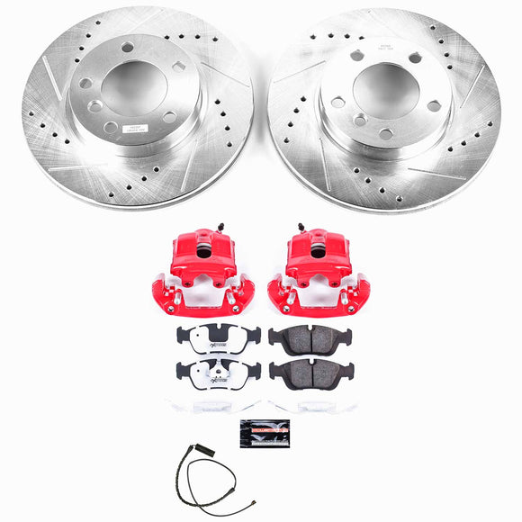 PowerStop Z26 Street Performance Ceramic Brake Pad, Drilled Slotted Rotor, and C