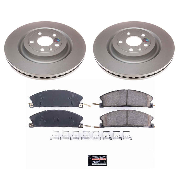 PowerStop Genuine Geomet Coated Rotor and Low-Dust Ceramic Brake Pad Kit