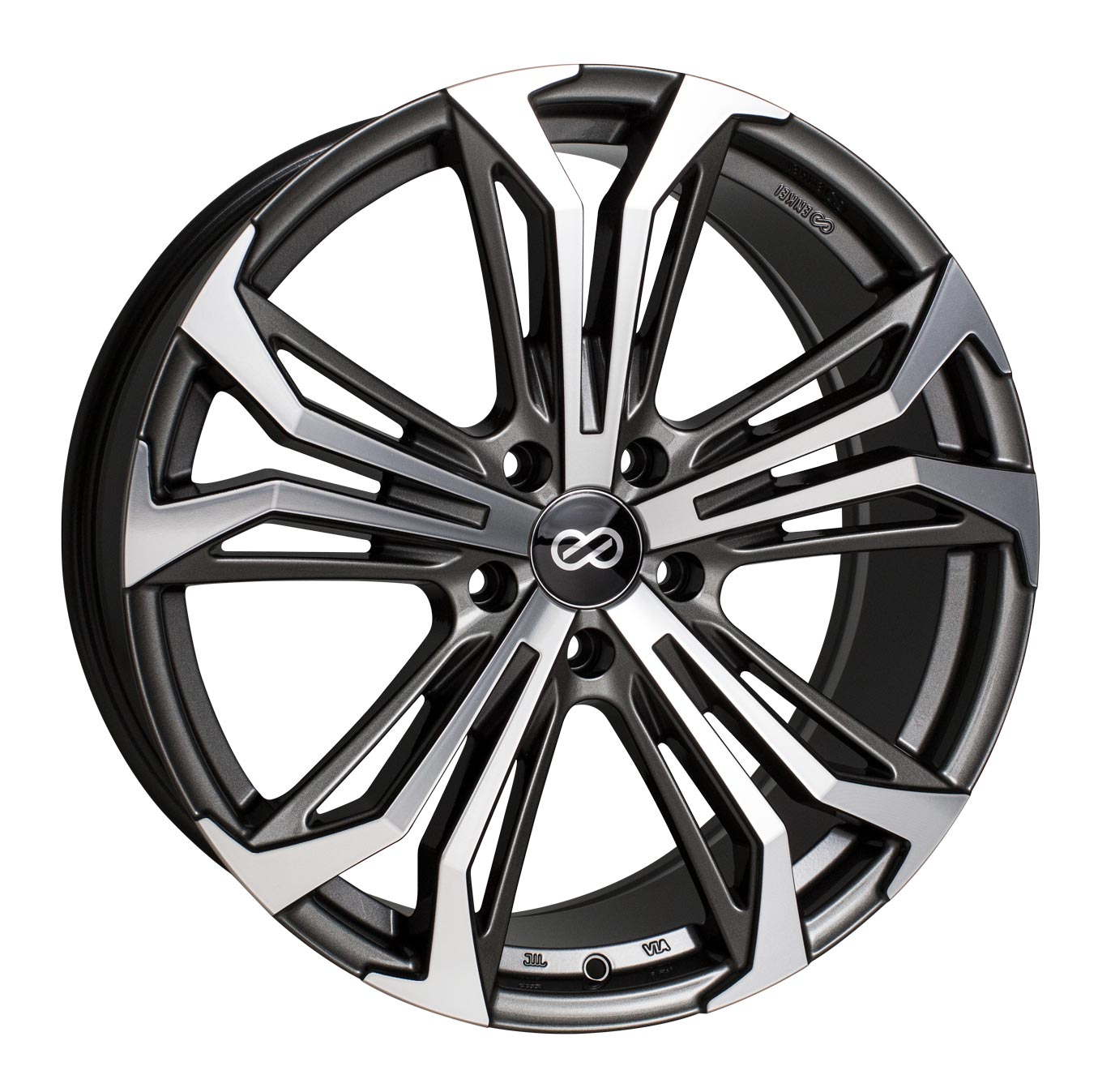 18X8 Enkei VORTEX5 Anthracite Mach Wheel/Rim 5x114.3 18-8 5-114.3 Each