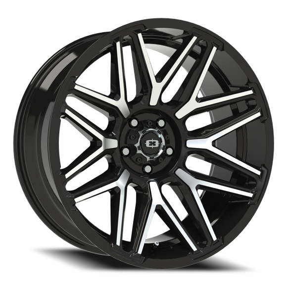 22X10 Vision 305 Rekluse Gloss Black Machined Face Wheel 5x127 5x5 ET-19 CB78.1