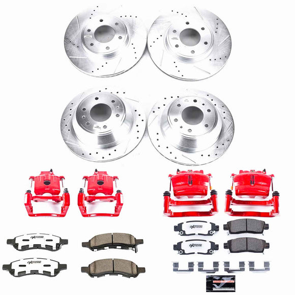 PowerStop Z26 Street Performance Ceramic Brake Pad, Drilled Slotted Rotor, and C