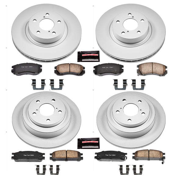 PowerStop Genuine Geomet Coated Rotor and Low-Dust Ceramic Brake Pad Kit