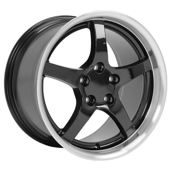 18" Replica Wheel CV05 Fits Chevrolet Corvette - C5 Rim 18x10.5 Deep Dish Black
