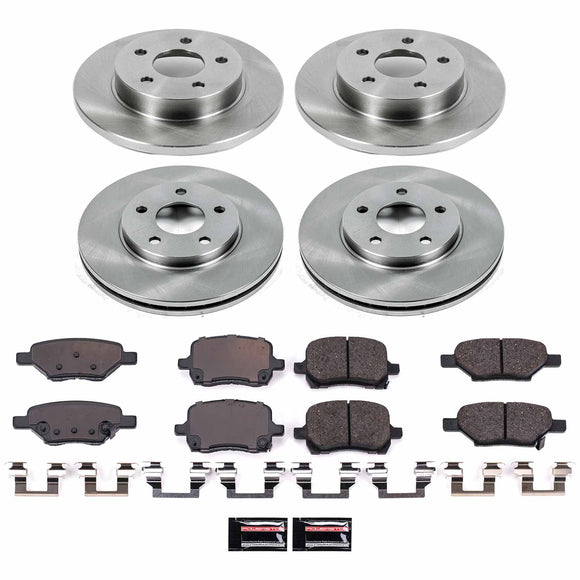 PowerStop OE Stock Replacement Low-Dust Ceramic Brake Pad and Rotor Kit