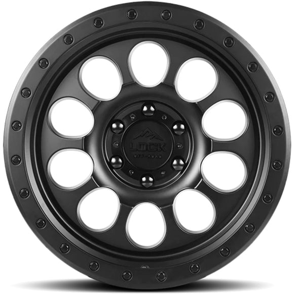 20x9 Lock Off-Road .50 CAL Matte Black Ring 5x127 5x5 ET0 Wheel Rim