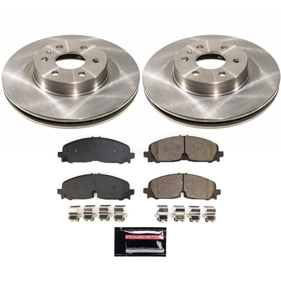 PowerStop OE Stock Replacement Low-Dust Ceramic Brake Pad and Rotor Kit
