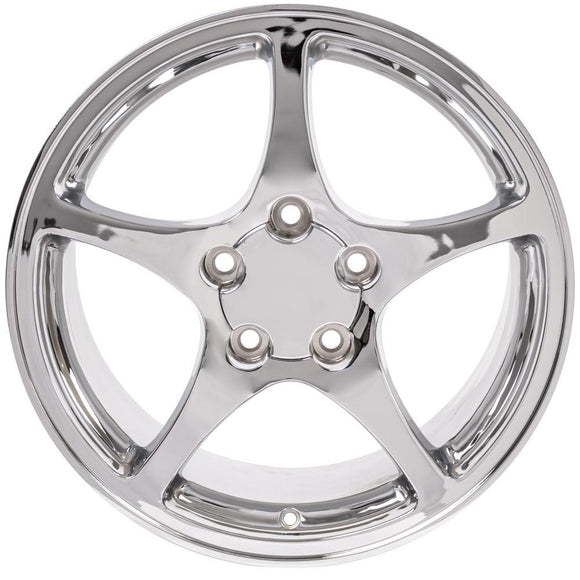 18" Replica Wheel CV05 Fits Chevrolet Corvette - C5 Rim 18x9.5 Chrome Wheel