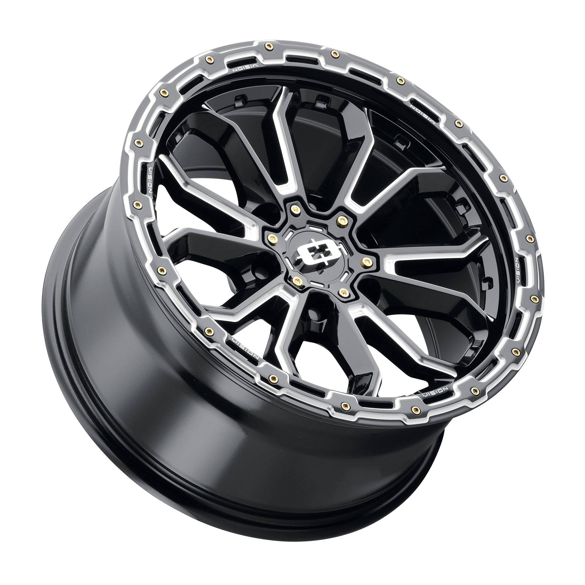 17x9 Vision 405 Korupt Black Milled Spoke 6x139.7 6x5.5 ET-12 Wheel Rim