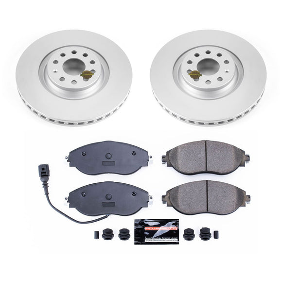 PowerStop Genuine Geomet Coated Rotor and Carbon-Fiber Ceramic Brake Pad Kit