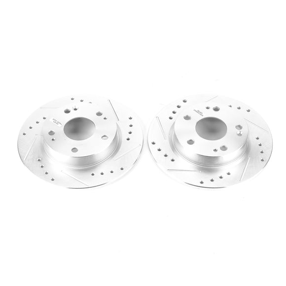 PowerStop Evolution Drilled Slotted Rotors Pair Rear For Honda Civic