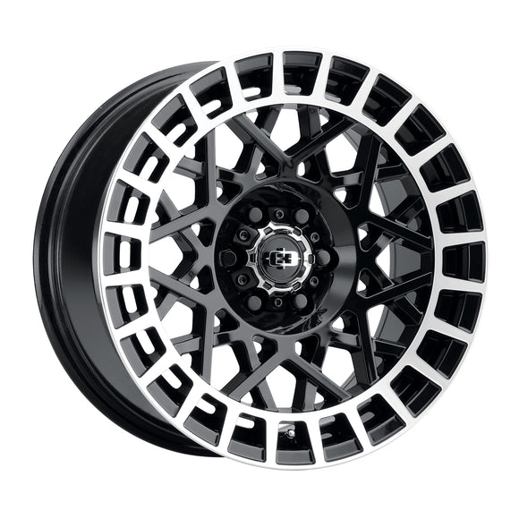17x8.5 Vision 349 Savage Gloss Blk Machined 5x5 (5x127) ET-24 wheel/rim