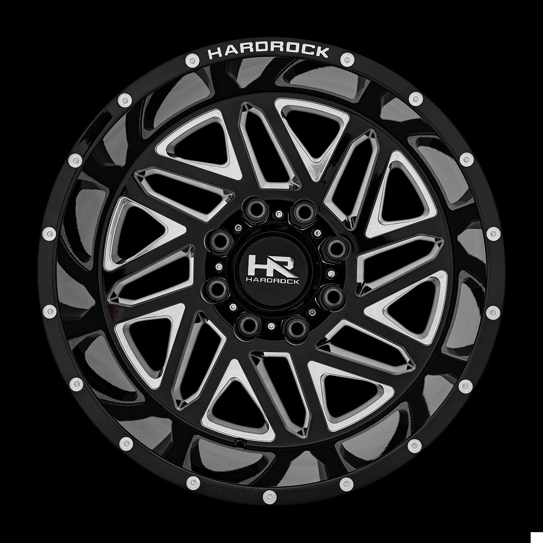 20x12 Hardrock Bones XPosed Gloss Black Milled 6x135 ET-44 wheel/rim