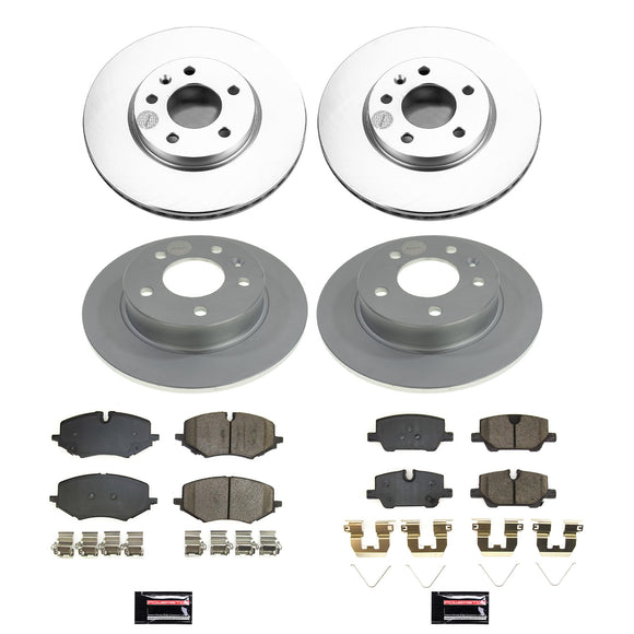 PowerStop Genuine Geomet Coated Rotor and Low-Dust Ceramic Brake Pad Kit