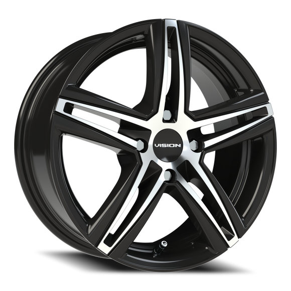 15X6.5 Vision 640 Nitrous Gloss Black Machined Face Wheel 4x100 ET38
