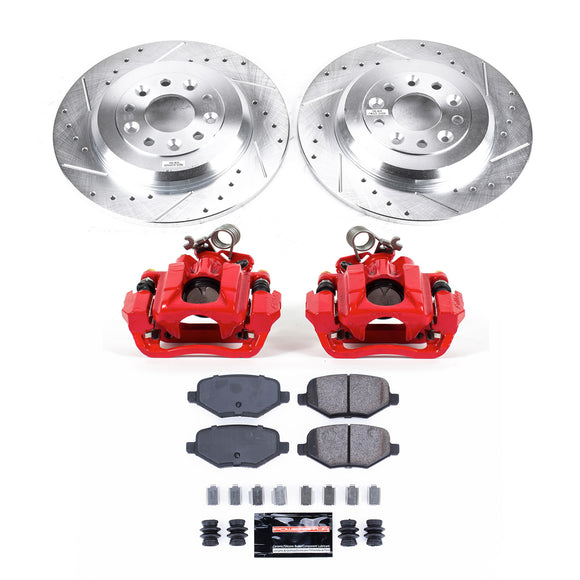 PowerStop Z23 Daily Driver Carbon-Fiber Ceramic Pads Drilled & Slotted Rotor & C