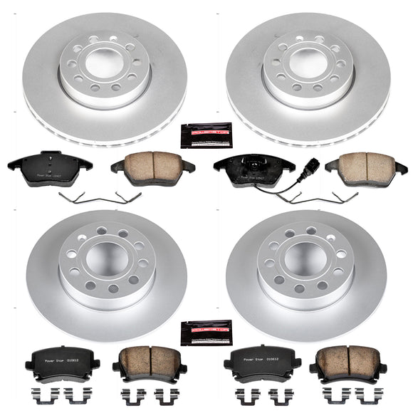 PowerStop Genuine Geomet Coated Rotor and Carbon-Fiber Ceramic Brake Pad Kit