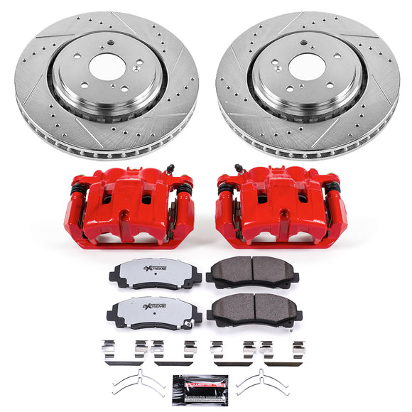 PowerStop Z36 Truck and SUV Ceramic Brake Pad, Drilled & Slotted Rotor, and Cali