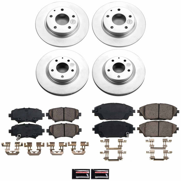 PowerStop Genuine Geomet Coated Rotor and Low-Dust Ceramic Brake Pad Kit
