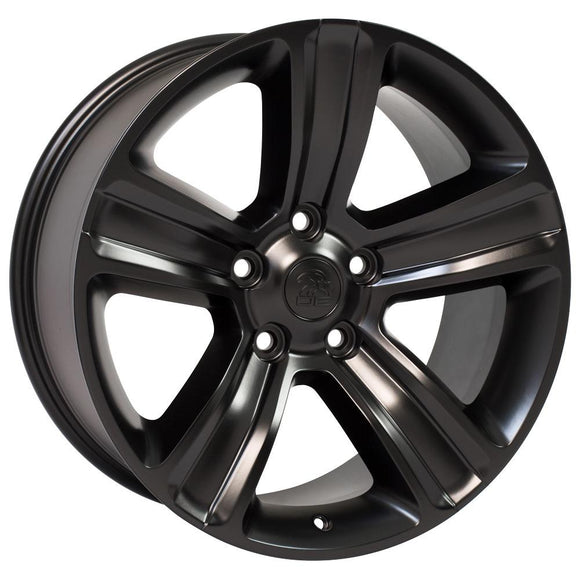 20" Replica Wheel DG65 Fits Dodge RAM Rim 20x9 Black Wheel