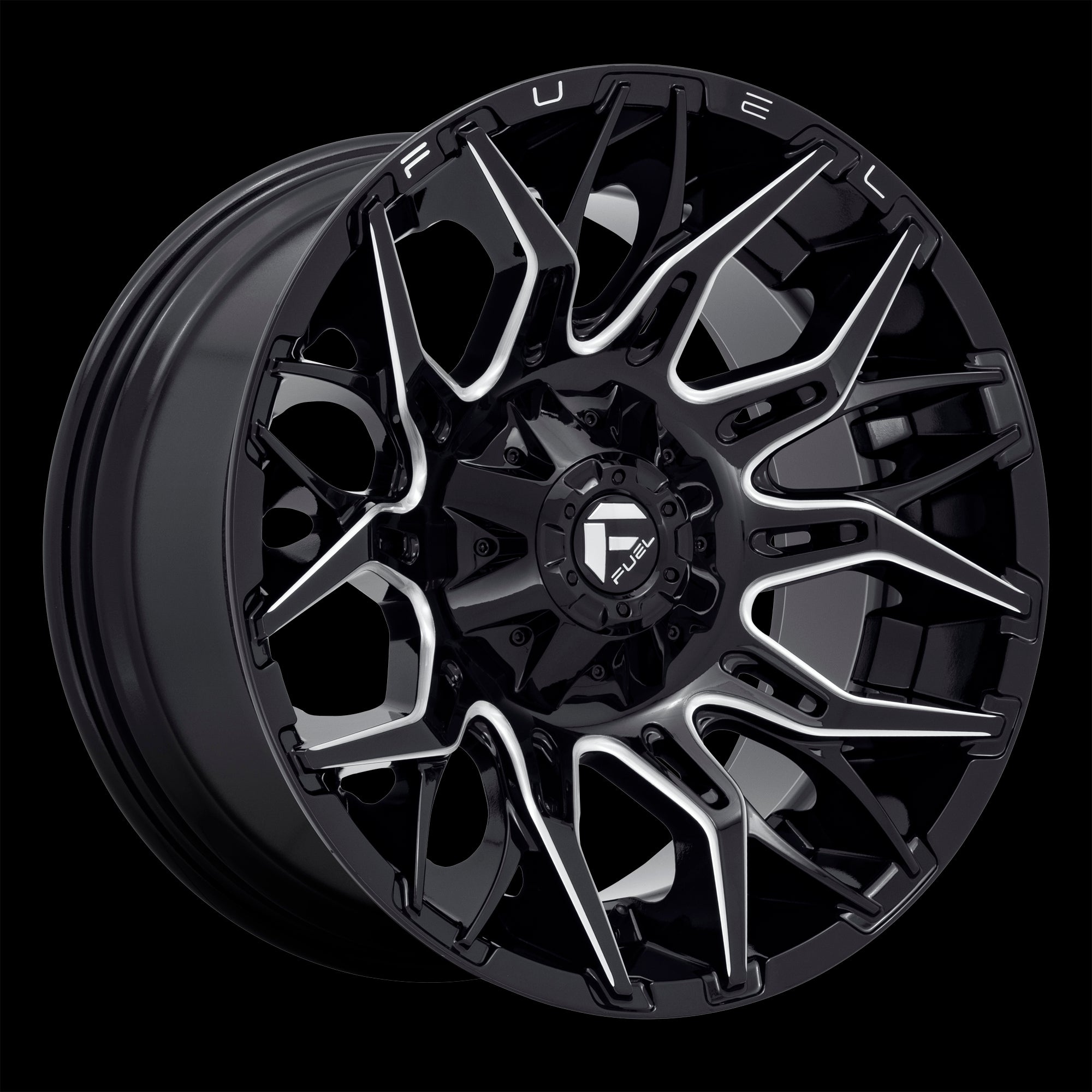 22X10 Fuel D769 TWITCH Glossy Black Milled 5X139.7/5X150 ET-18 wheel/rim