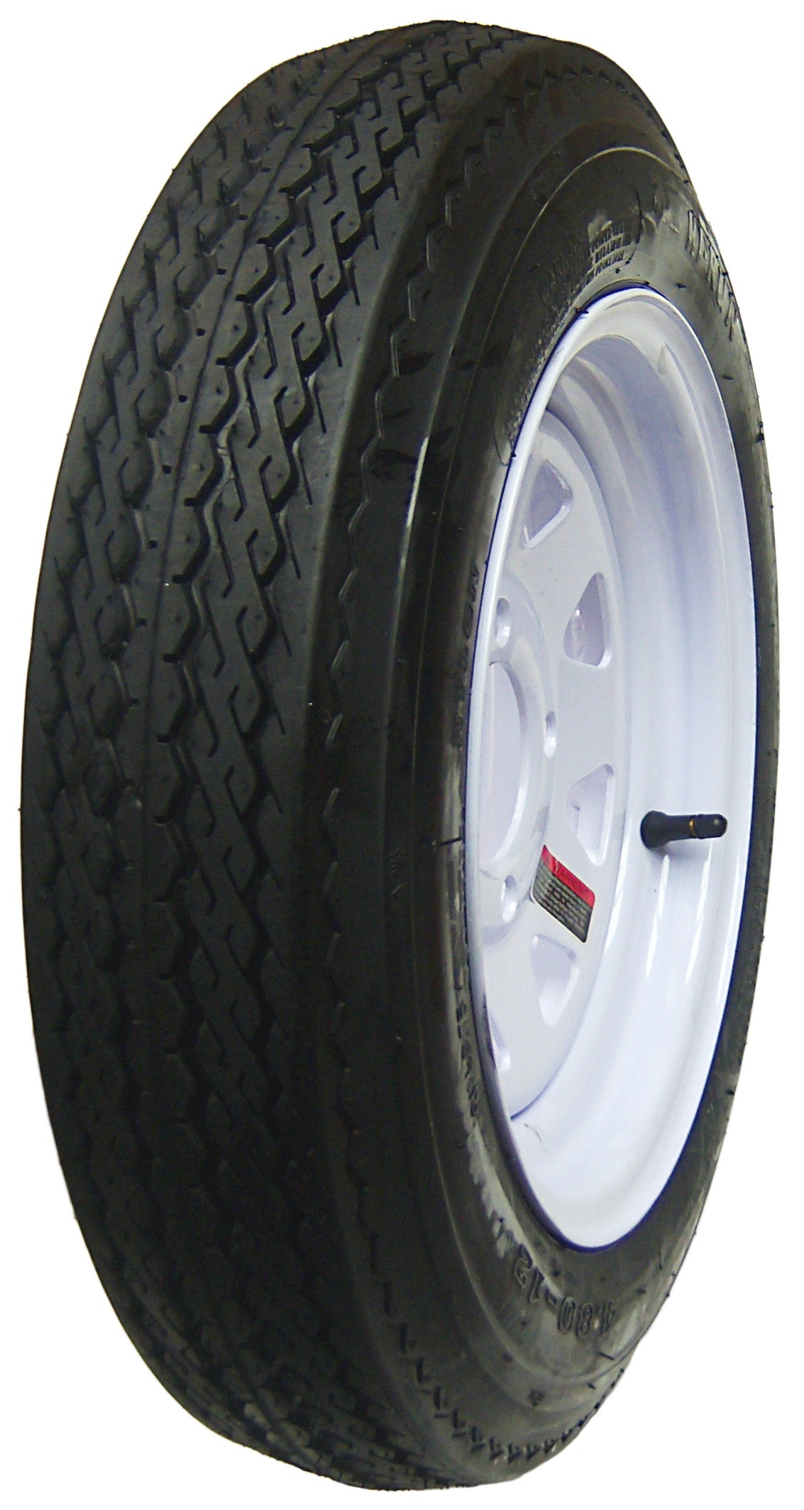 4.80-12 4 Ply SU02 Tire Mounted on 12x4 4-4 White 8 Spoke Wheel - 0