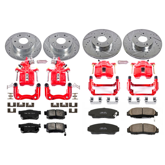 PowerStop Z23 Daily Driver Carbon-Fiber Ceramic Pads Drilled & Slotted Rotor & C