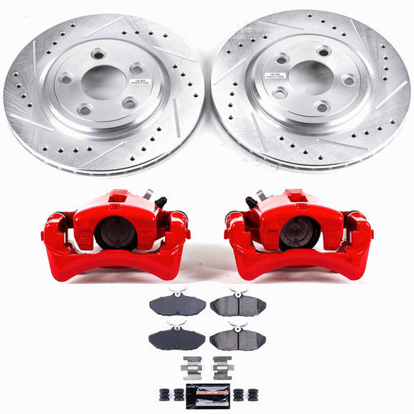 PowerStop Z23 Daily Driver Carbon-Fiber Ceramic Pads Drilled & Slotted Rotor & C