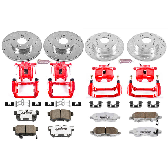 PowerStop Z26 Street Performance Ceramic Brake Pad, Drilled Slotted Rotor, and C