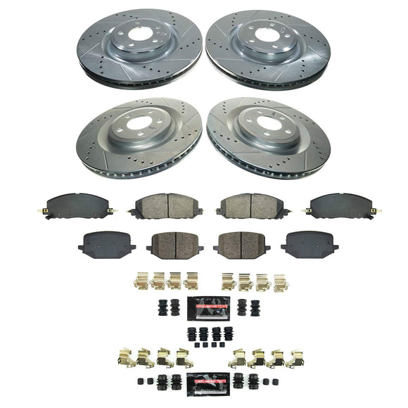 PowerStop Z36 Carbon-Fiber Ceramic Brake Pad with Drilled and Slotted Rotor Kit