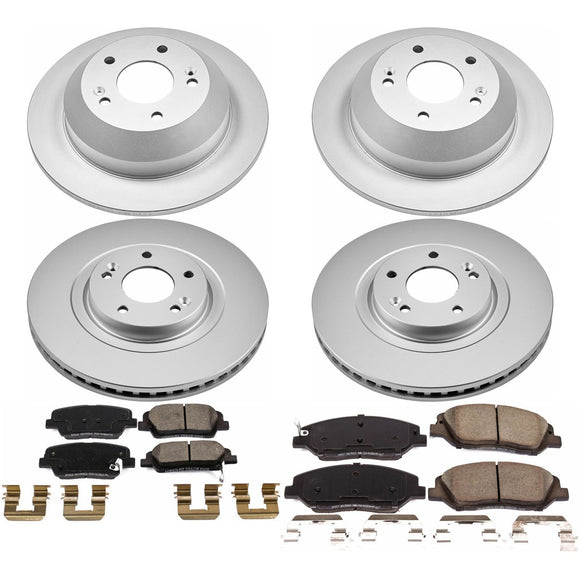 PowerStop Genuine Geomet Coated Rotor and Low-Dust Ceramic Brake Pad Kit