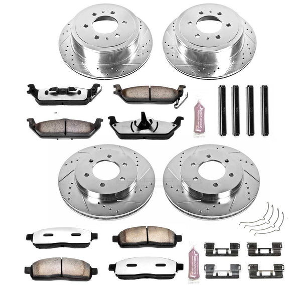 PowerStop Z36 Carbon-Fiber Ceramic Brake Pad with Drilled and Slotted Rotor Kit