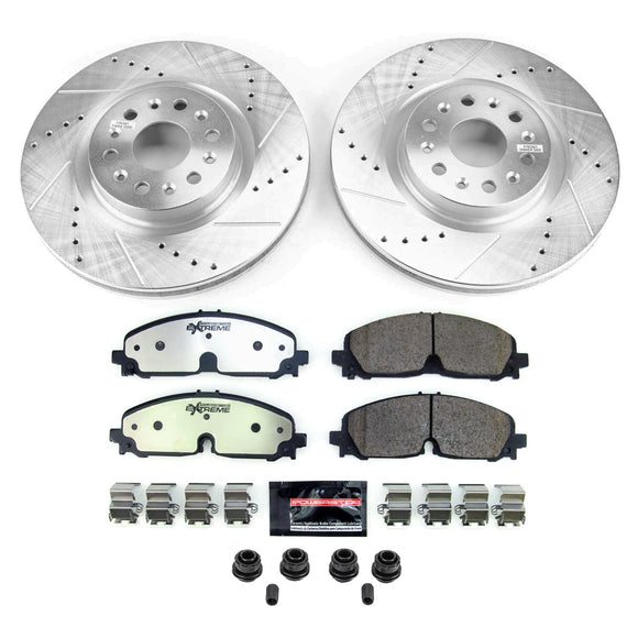 PowerStop Z36 Carbon-Fiber Ceramic Brake Pad with Drilled and Slotted Rotor Kit