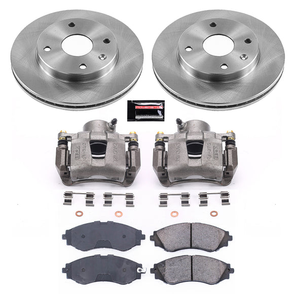 PowerStop OE Stock Replacement Low-Dust Ceramic Brake Pad, Rotor and Caliper Kit