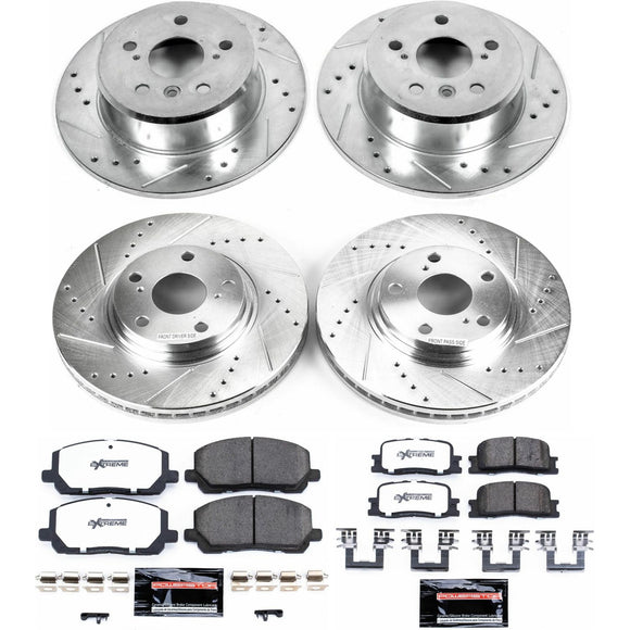PowerStop Z36 Carbon-Fiber Ceramic Brake Pad with Drilled and Slotted Rotor Kit