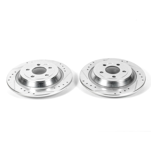 PowerStop Evolution Drilled Slotted Rotors Pair Rear For Ford F-150