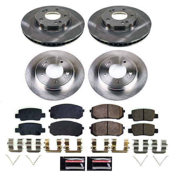 PowerStop OE Stock Replacement Low-Dust Ceramic Brake Pad and Rotor Kit