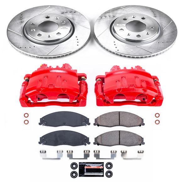 PowerStop Z23 Daily Driver Carbon-Fiber Ceramic Pads Drilled & Slotted Rotor & C