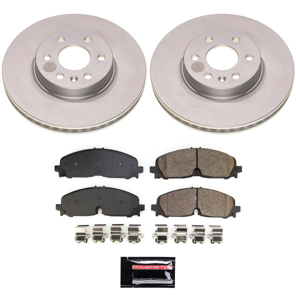 PowerStop Genuine Geomet Coated Rotor and Low-Dust Ceramic Brake Pad Kit