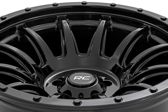 20x9 Rough Country 90 Series Gloss Black 6x5.5 ET-12 Wheel Rim