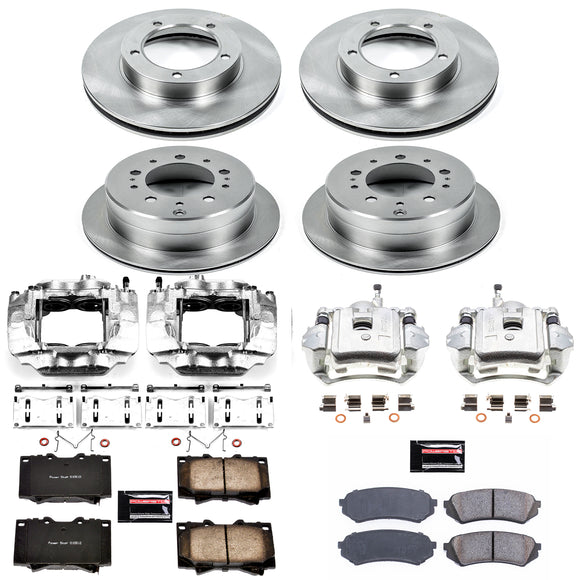 PowerStop OE Stock Replacement Low-Dust Ceramic Brake Pad, Rotor and Caliper Kit