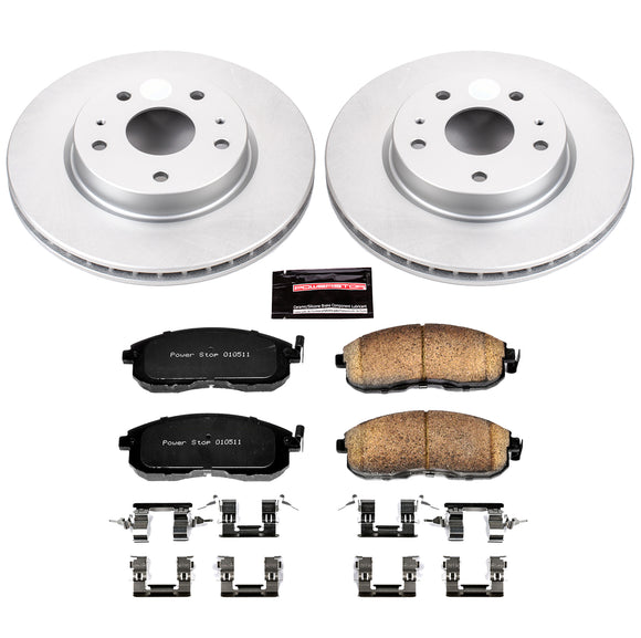 PowerStop Genuine Geomet Coated Rotor and Low-Dust Ceramic Brake Pad Kit