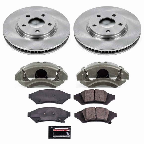 PowerStop OE Stock Replacement Low-Dust Ceramic Brake Pad, Rotor and Caliper Kit