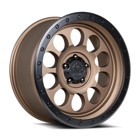 20x9 Lock Off-Road .50 CAL Matte Bronze Black Ring 6x139.7 6x5.5 ET0 Wheel