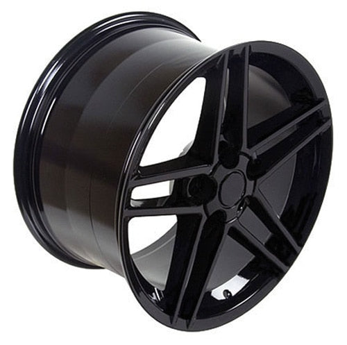17" Replica Wheel CV07A Fits Chevrolet Corvette - C6 Z06 Rim 17x9.5 Black Wheel