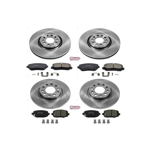 PowerStop OE Stock Replacement Low-Dust Ceramic Brake Pad and Rotor Kit