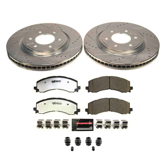 PowerStop Z36 Carbon-Fiber Ceramic Brake Pad with Drilled and Slotted Rotor Kit