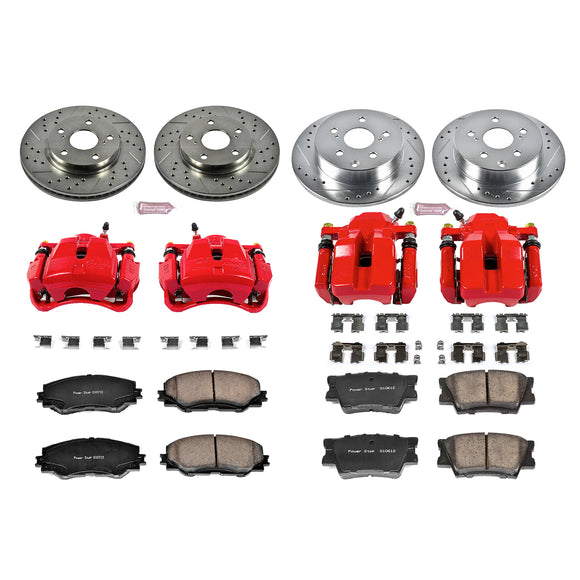 PowerStop Z23 Daily Driver Carbon-Fiber Ceramic Pads Drilled & Slotted Rotor & C