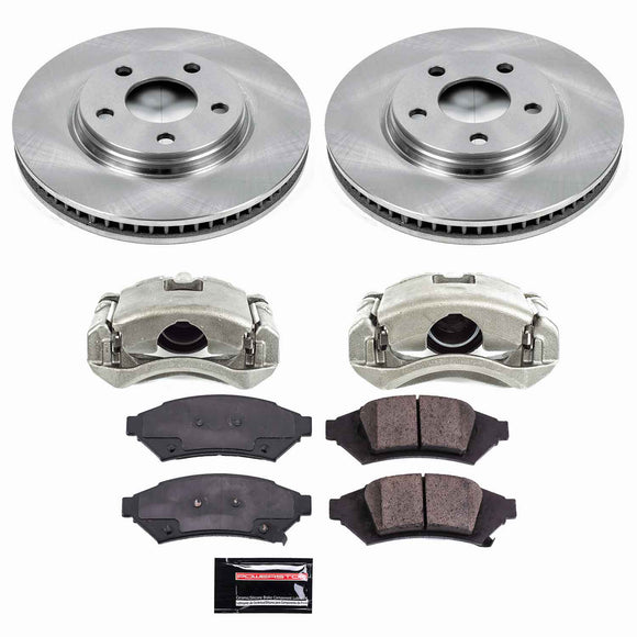 PowerStop OE Stock Replacement Low-Dust Ceramic Brake Pad, Rotor and Caliper Kit